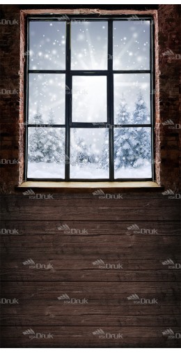Tło fotograficzne BN_49 okna, Boże Narodzenie, deski